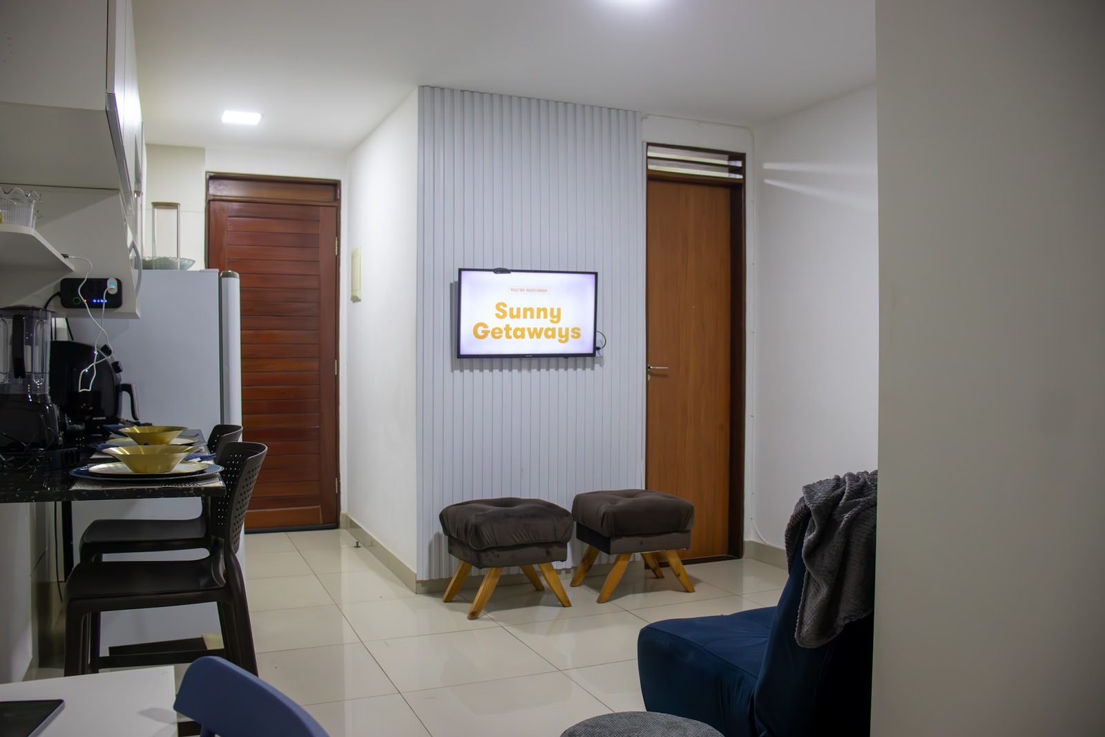 Apartamento 104 · Sala vista da cozinha — Aruanda
