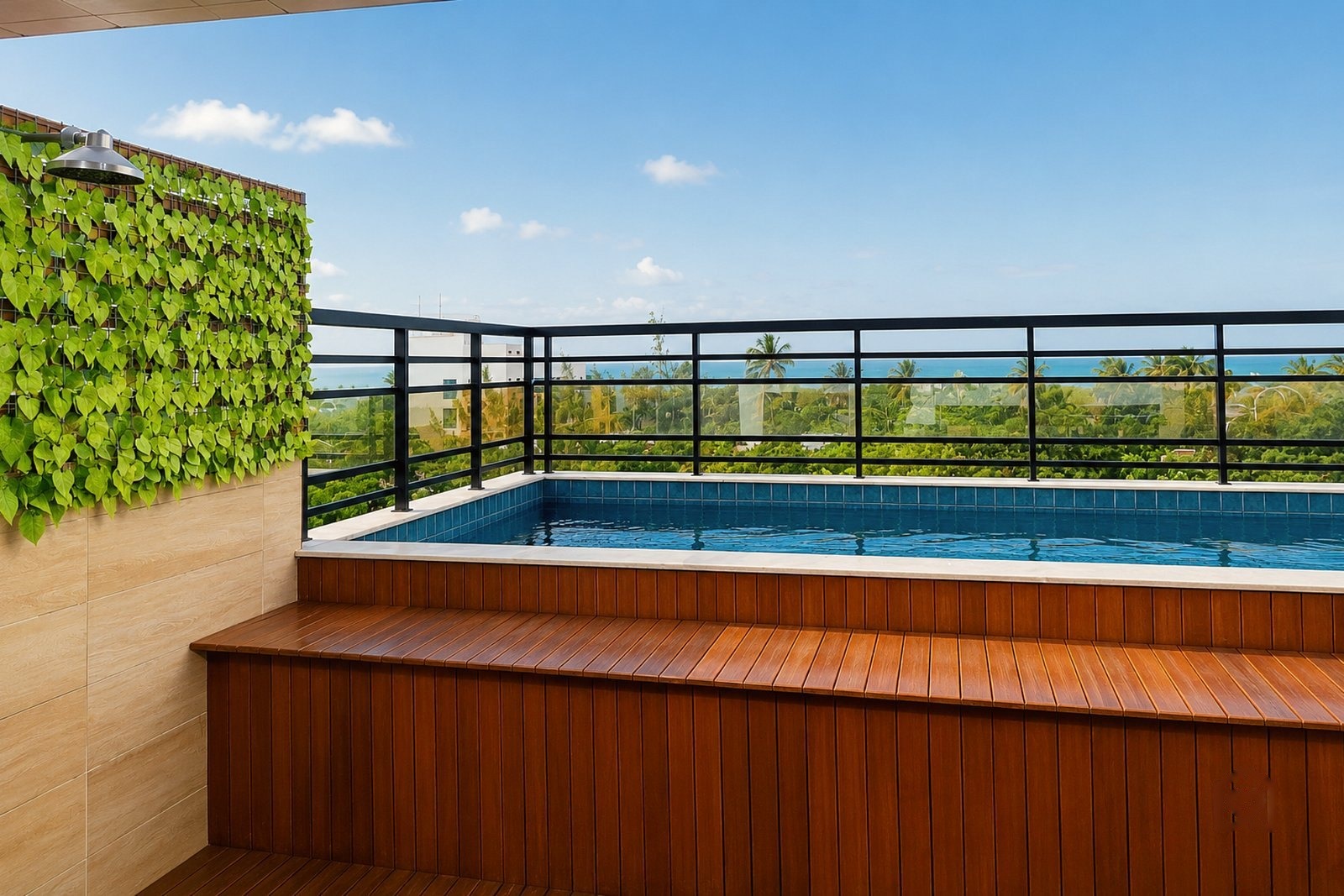 Piscina com jardim vertical — DVA